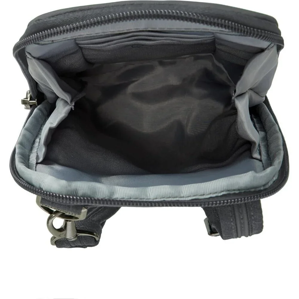 Women's Gray Heather Polyester Anti-Theft Metro Stadium Mini Imported Zipper